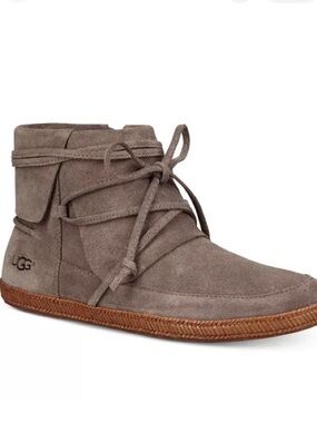 EUC UGG REID ANKLE BOOT SUEDE BOOTIE ZIPPER WOMENS US 7